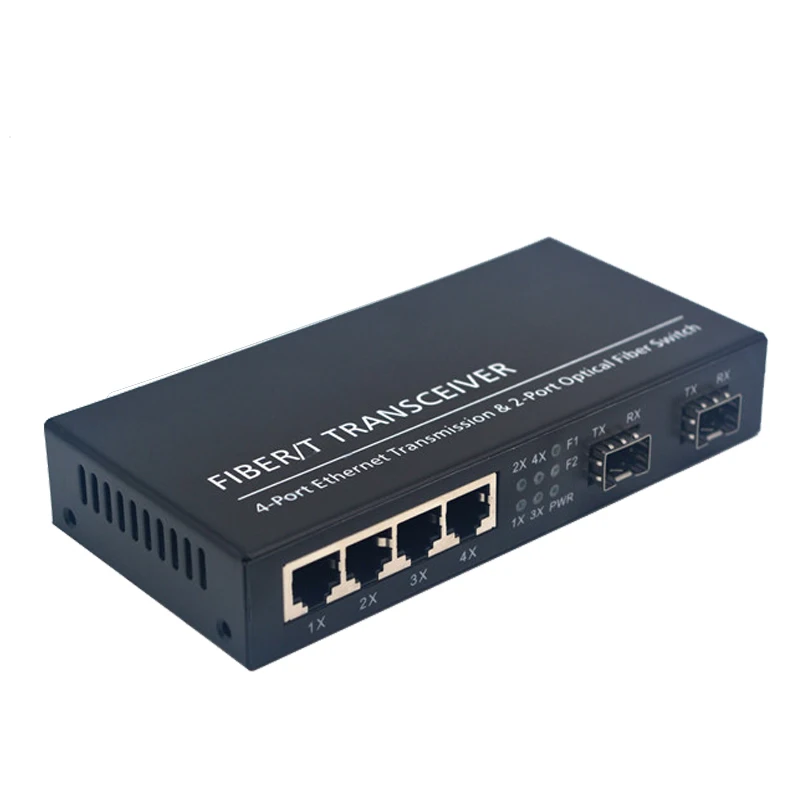 10/100/1000 M 4 RJ45 UTP и 2 * SFP волокна Порты и разъёмы волоконно-оптических Media Converter Gigabit Ethernet