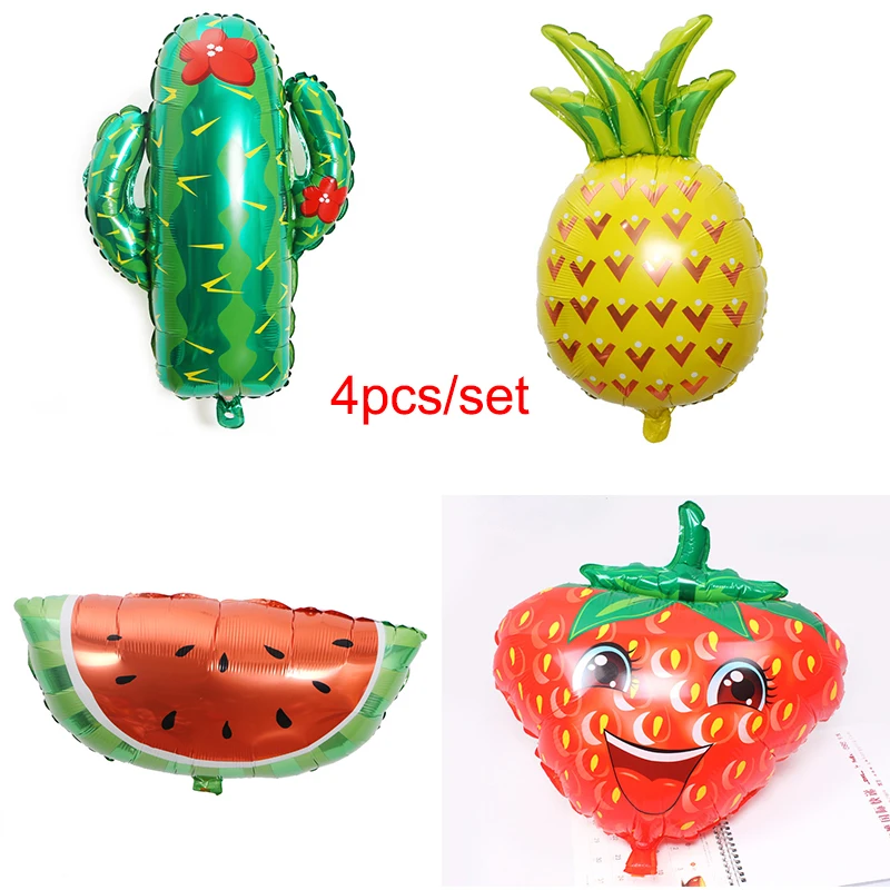 

4pcs/set Cactus Balloons For Holiday Decor Party Party Arrangement Fruit Balloon Cactus Pineapple Watermelon Aluminum Balloon
