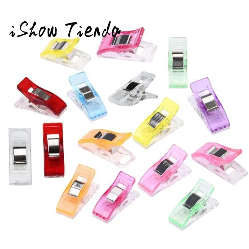 

50 PCS Clear Sewing Craft Quilt Binding Plastic Clips Clamps Pack Clip En Plastique