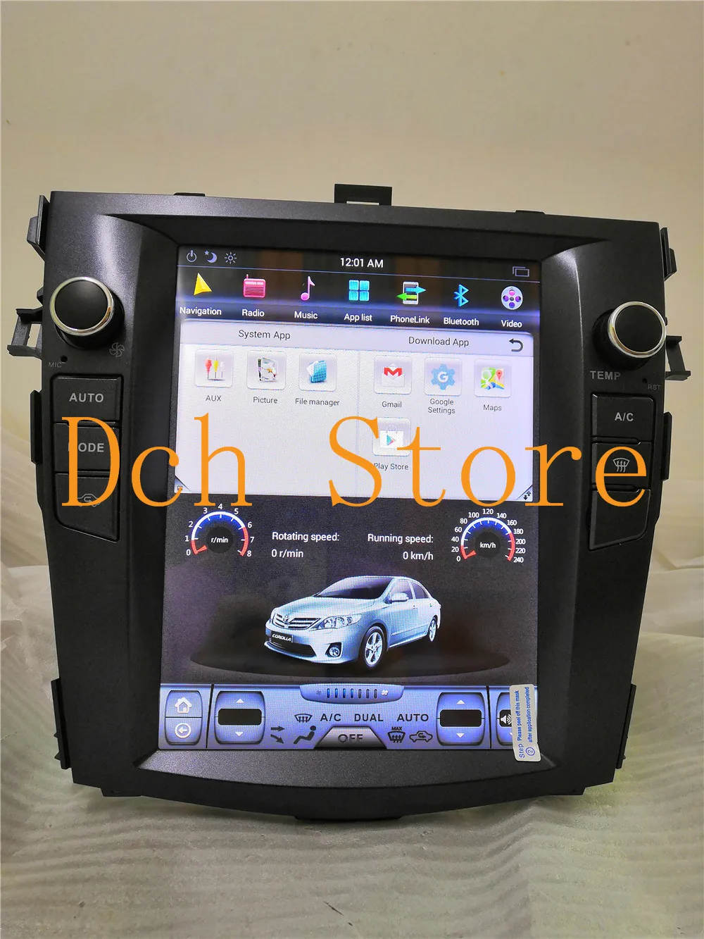 10,4 дюймов Tesla стиль Android 8,1 автомобильный dvd-плеер gps для Toyota Corolla 2006-2013 4G ram навигация для авто AC ips PX6 CARPLAY