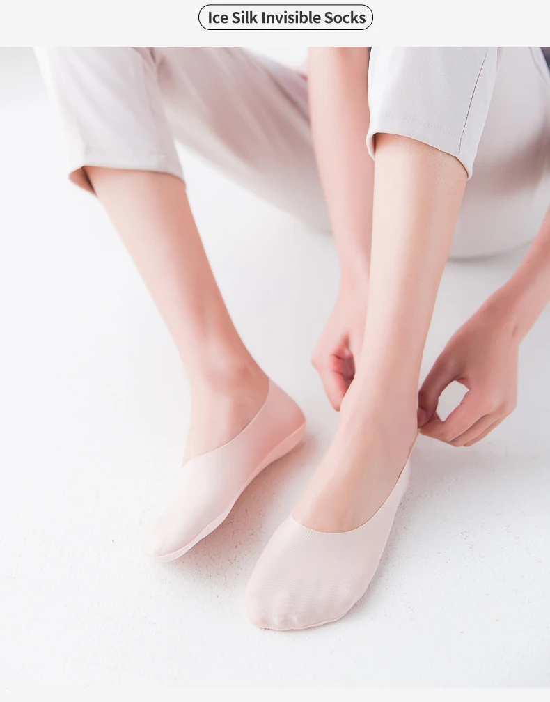 Хлопковые невидимые женские носки до лодыжки мягкие тонкие модные короткие носки-лодочкой Нескользящие шелковые носки с круглым вырезом с