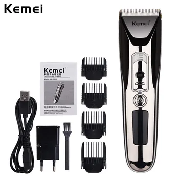 

Kemei 0.8-2.0MM Adjustable Electric Hair Clipper LED Display Rechargeable Hair Trimmer With Comb Haircut Machine Hairclipper 489