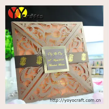 

20 Pcs/Lot Wedding Invitation Card with Inner paper Envelopes and Seals, Free Customizable