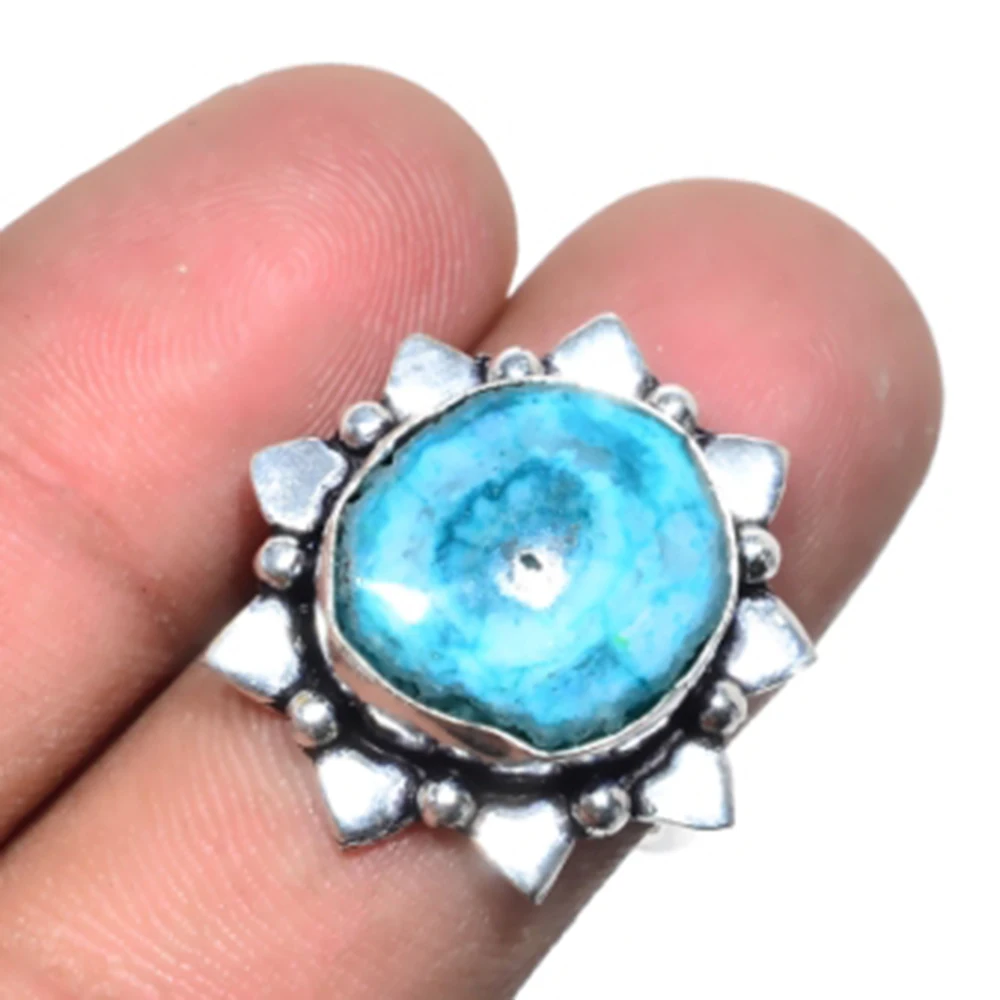 

Solar Quarts Ring Silver Overlay over Copper , Size: 7.25, R5038