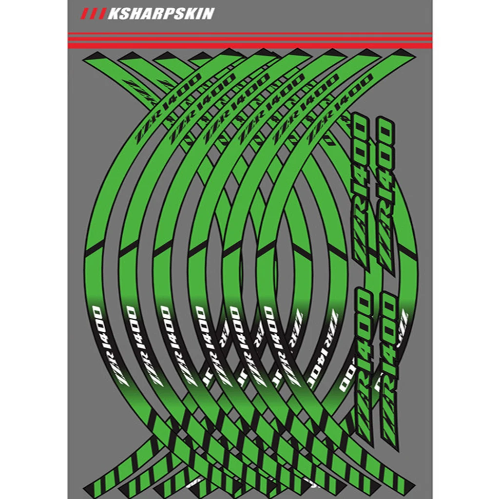 Обод колеса мотоцикла наклейки колеса светоотражающие наклейки полосы для Kawasaki ZZR1400