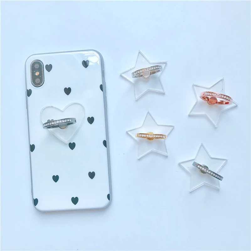 

Universal Stent Mobile Phone Holder Stand Finger Ring Magnetic For cute Cell Smart Phone Transparent holder for iphone5 6 6S 7 8