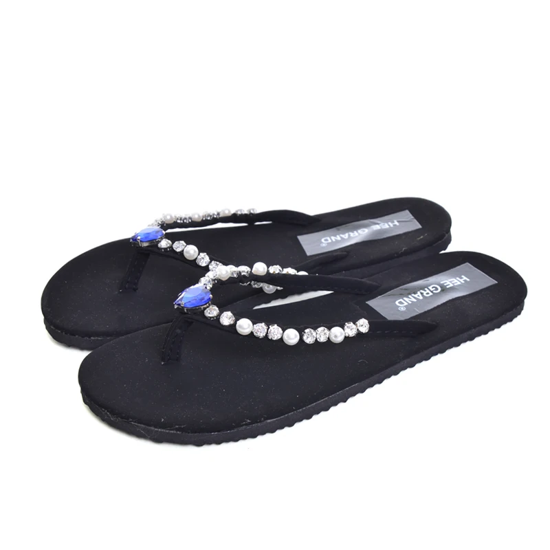 

HEE GRAND 2019 Women Shoes Summer Bling Platform Flats Beach Shoes Crystal Flip Flops Woman Casual Style Lady's Slides XWZ2658