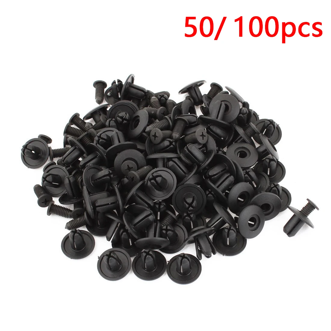 

Dewtreetali 50pcs/100pcs 8mm Hole Auto Clips Car Bumper Door Trim Panel Plastic Rivets Front Dumper Fender Fastener Push Pin Cli