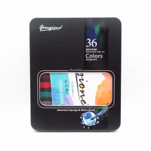 36 цветов Профессиональные Твердые акварельные краски в наборе кисти, угольный карандаш, 8 шт бумажная металлическая Оловянная коробка-для художников буддистская плита