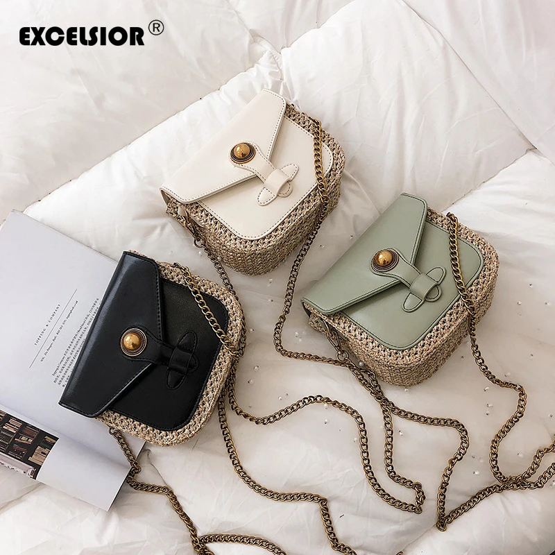 

EXCELSIOR Summer Fashion Women Bag Leather Handbags PU Shoulder Bag Small Flap Crossbody Bags for Women Messenger Vacation Bags