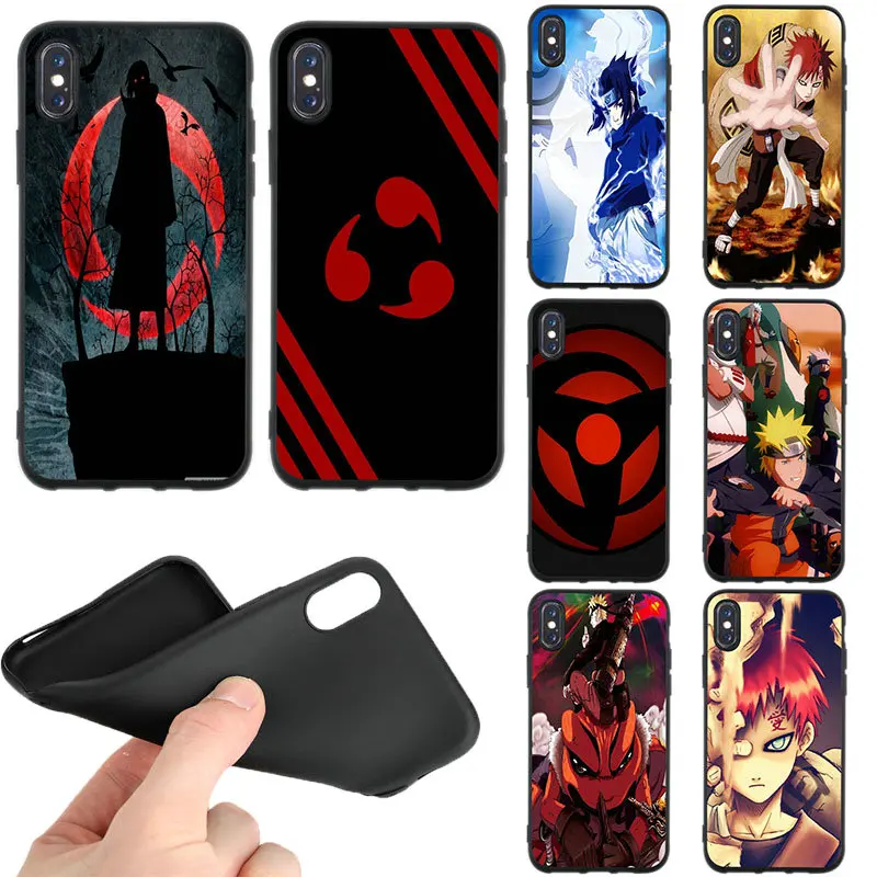 

Anime Naruto Sasuke Gaara Kakashi For iPhone X XR XS Max 10 7 6 6s 8 Plus 4 4S 5 5S SE Soft TPU Black Matte Mobile Phone Cases
