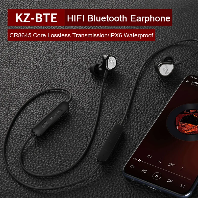 Плотным верхним ворсом KZ BTE звуковой слуховой аппарат для Bluetooth наушники