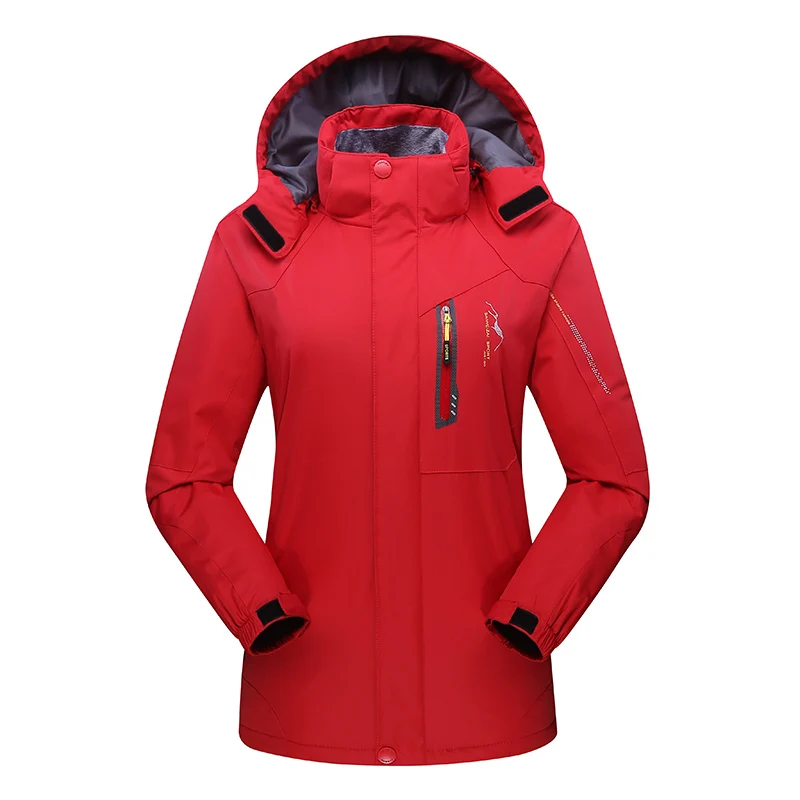 Женская лыжная куртка, утолщенная, размера плюс, флис, лыжная одежда, водонепроницаемая, для пеших прогулок, для сноуборда, куртка для женщин, зимняя куртка