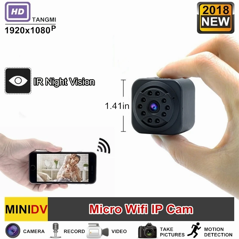 Kopen 2018 Nieuwe 1080 p HD Draadloze Wifi IP Mini Camera Nachtzicht Met Bewegingsdetectie Draagbare Audio Video Micro Draadloze geheime Cam