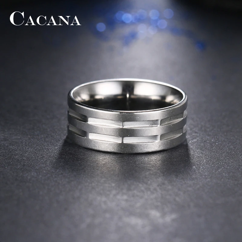 CACANA Stainless Steel Rings For Women Polishing Personalized Custom Fashion Jewelry Wholesale NO.R172