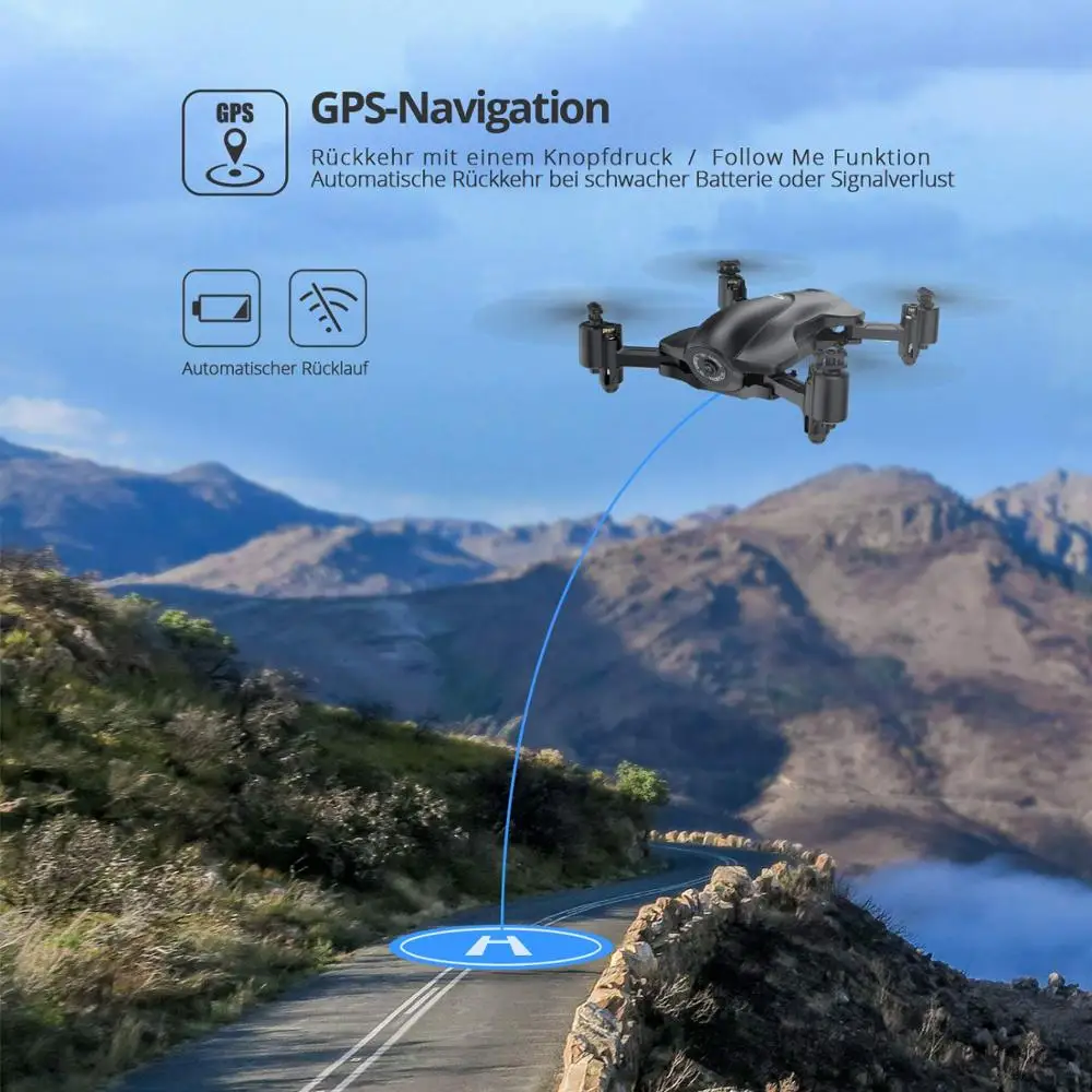 Складной GPS Квадрокоптер Holy Stone HS165 с разрешением 2K и HD камерой|Радиоуправляемые