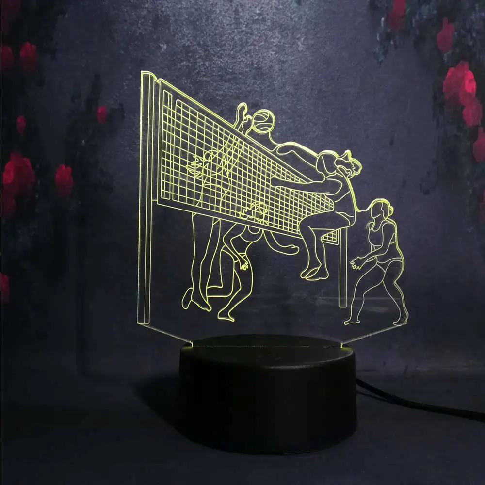 Новый крутой 2019 команда волейбол спортивные серии 3D светодиодный usb лава лампа