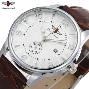 

SHANGMEIMK 2017 Men's Watches Classic Business Leather Quartz Watch Fashion Men's Watch Calendar Wristwatch Relogio Masculino