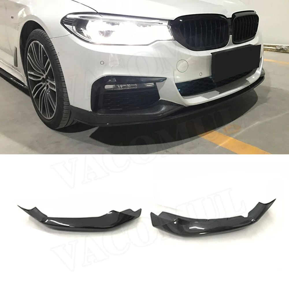 

5 Series Carbon Fiber / FRP Front Bumper lip Splitters Aprons for BMW G30 G31 M Sport 2017 2018 2019 MP Style Head Flap Cupwings