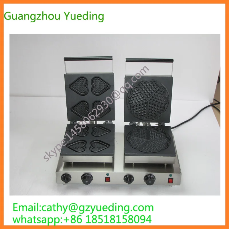 

electric double-end for waffle maker with heart shape