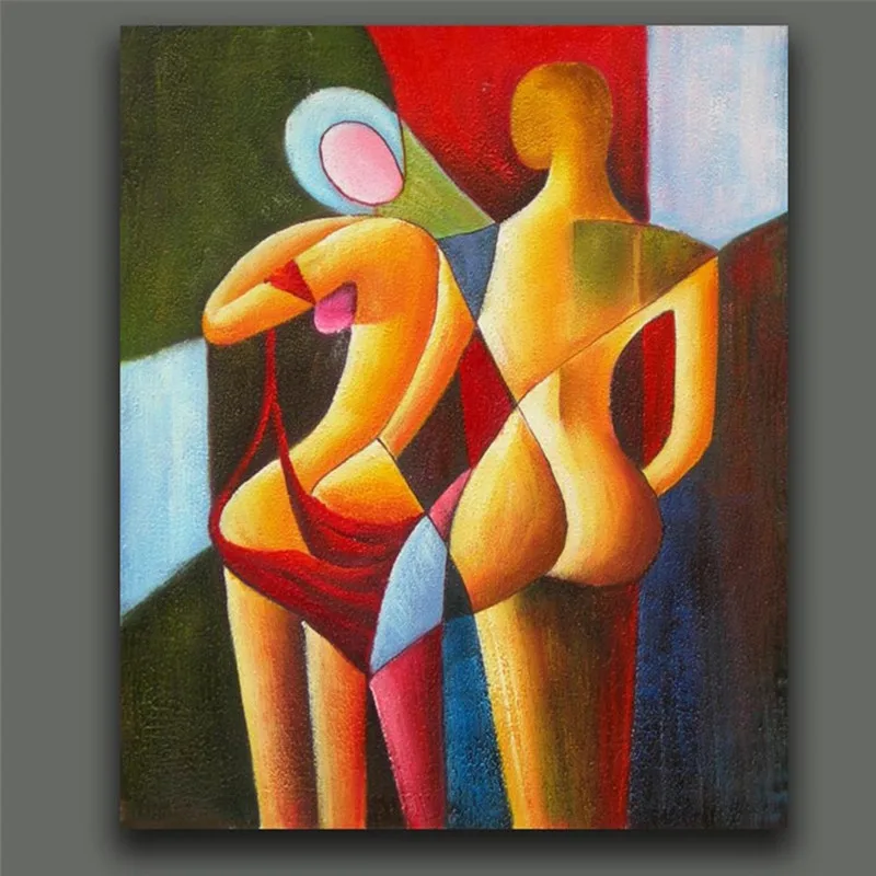 

Sales Hand-painted Abstract Nude Couples Oil Paintings on Canvas Modern Wall Painting Home Decor Wall Arts Large Color Pictures