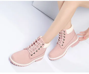 

Autumn Winter Shoes Women Flat Heel Boots Woman Ankle Shoes