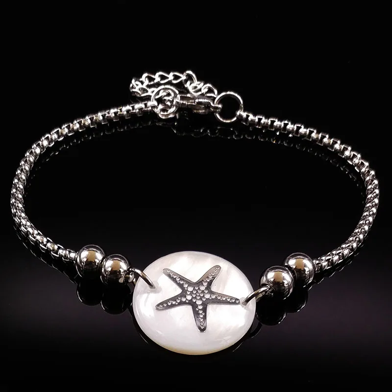 

2019 Fashion Bell Stainless Steel Leg Bracelet for Women Starfish Silver Color Ankle Chain Foot Jewelry chaine de pied A612296B