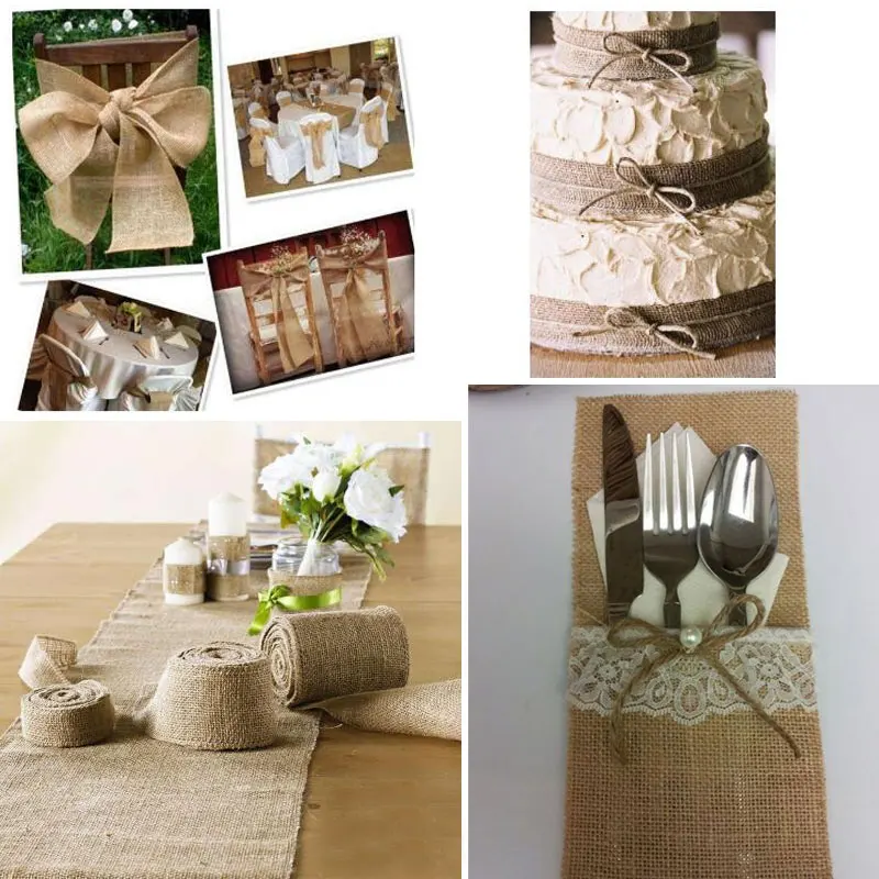 Lucia Crafts 2 ярдов натуральная Мешковина Hessian лента пеньковая кружевная отделка джут