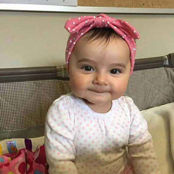 

Nishine Cute Kids Girl Dot Rabbit Ear Headband Newborn Headwear Turban Baby Headwrap Children Hair Accessories