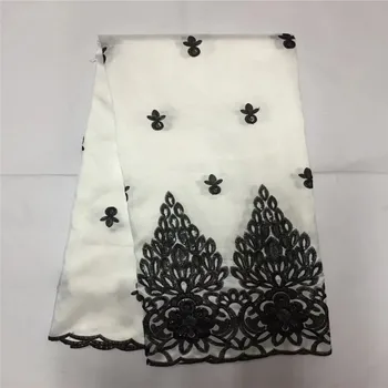 

African George Lace Fabric 2019 New style Nigeria George Lace Fabric, White Sequin Embroidered Fabric For Nigerian Wedding Dress