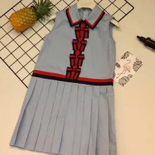 Светло-голубое платье для девочек с бантом, торжественное платье, праздничное платье принцессы, костюм для детей, одежда для девочек