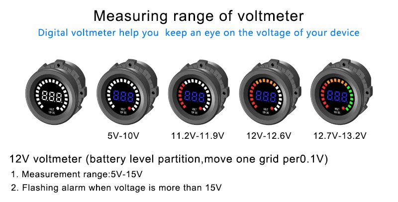 12 V 24 V для автомобилей и мотоциклов, Панель Цифровой вольтметр Водонепроницаемый автомобильный измеритель напряжения вольтметра датчик Автомобильный вольтметр Для лодочный мотор для грузовиков