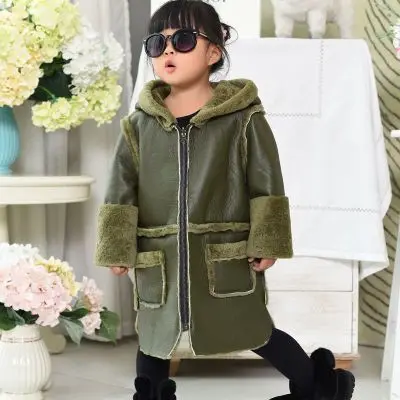 light green Зима Новая девушка Меховые пальто из натуральной кожи меховые пальто, милая детская с капюшоном Меховые пальто натуральная кожа пальто длинное пальто AL160 - Цвет: light green