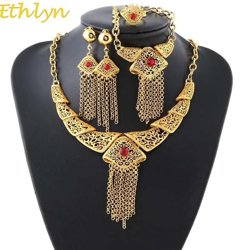 Ethlyn Vintage Tassel Jewelry Set Women Wedding Accessories Ethiopian