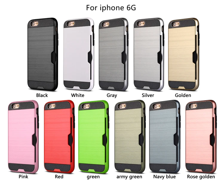 for iPhone 6 6S 7 8 Plus X XS 5s Plain Business Carbon Fiber Phone Case with Card Slot Rose Gold Anti-knock Back Cover |
