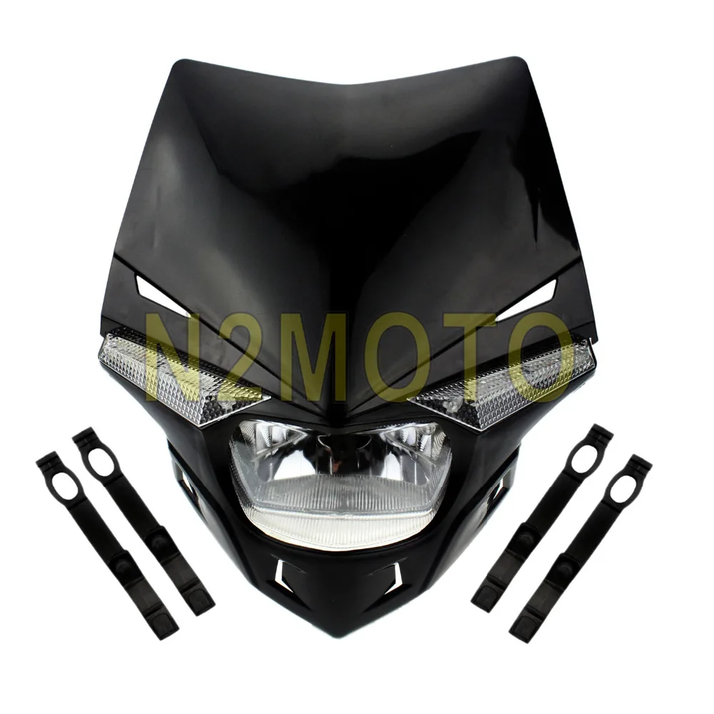 

Universal LED Signal Light 12V 35W Headlights Headlamp StreetFighter For CRF YZF KTM KLX RMZ MX Motocross Enduro Black