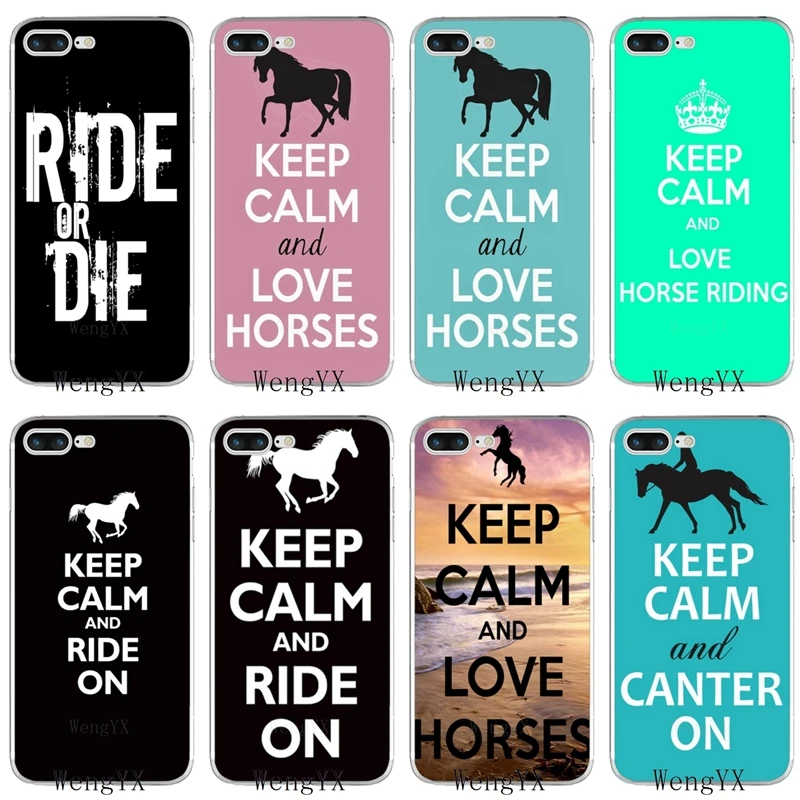 Цитаты Keep Calm and Ride On Horse Тонкий Силиконовый ТПУ мягкий чехол для телефона iPhone X 8 8plus