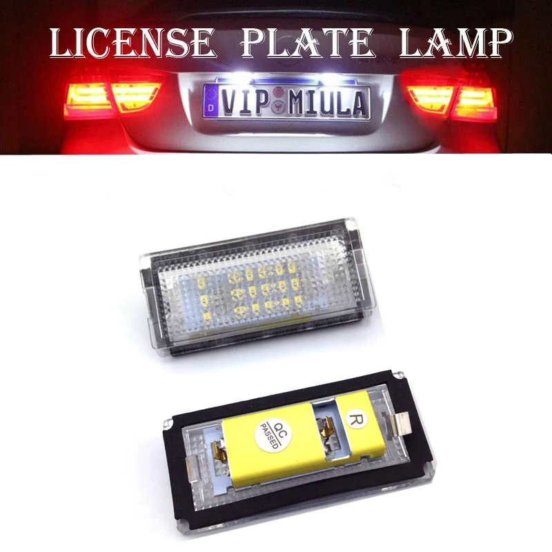 2pcs Auto License Plate Lamp Car SMD 3528 LED Light Pure White Light 1.