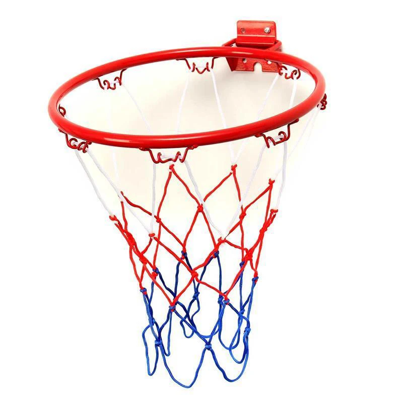 

Blue + Red Basketball Hoop Net Ring Wall Mounted Outdoor&Indoor Hanging Basket 32 cm /12.6 inch Basketball Rim+Screws