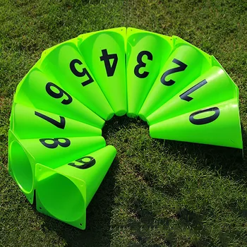 10pcs Durable Number Equipment Football Training Logo Soccer Supplies PE Sports Outdoor Soft Professional Practical Sign Barrel