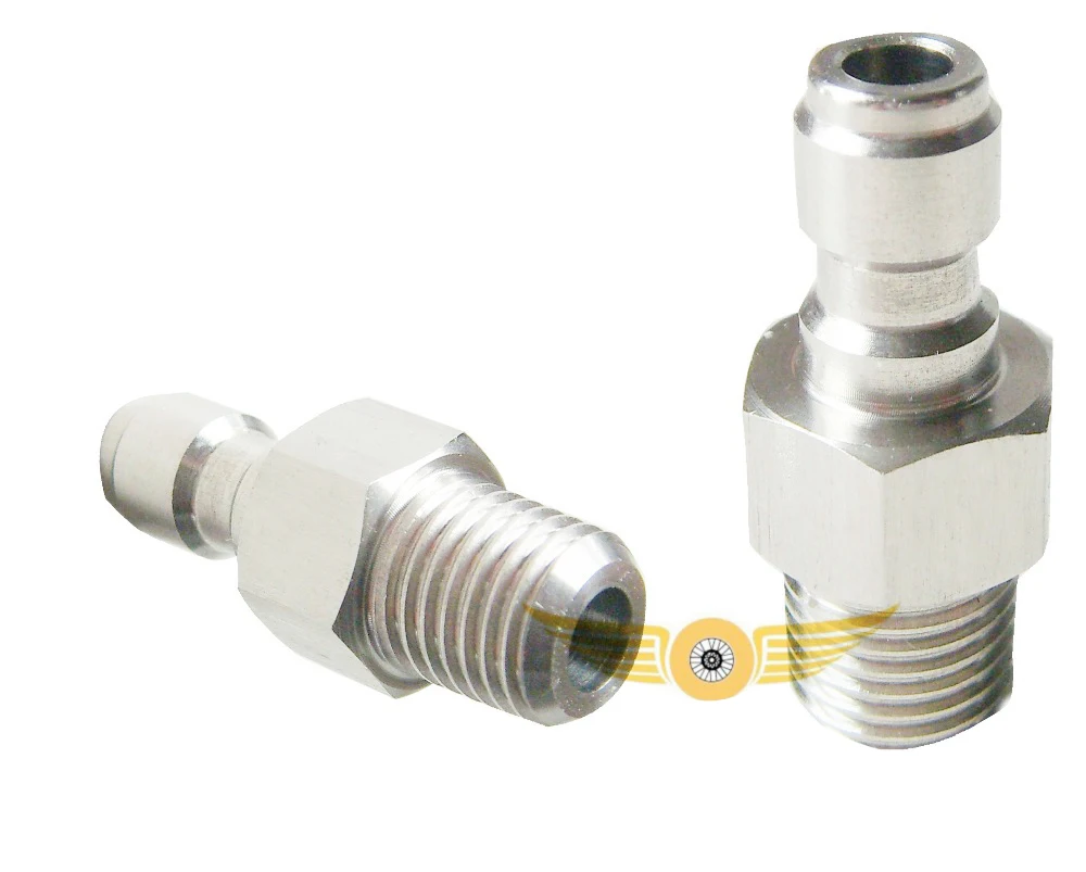 Adaptateur Rapide Mâle 8mm Pour PCP - Double Mâle « Foster Connect » - En Acier Inoxydable Doré
