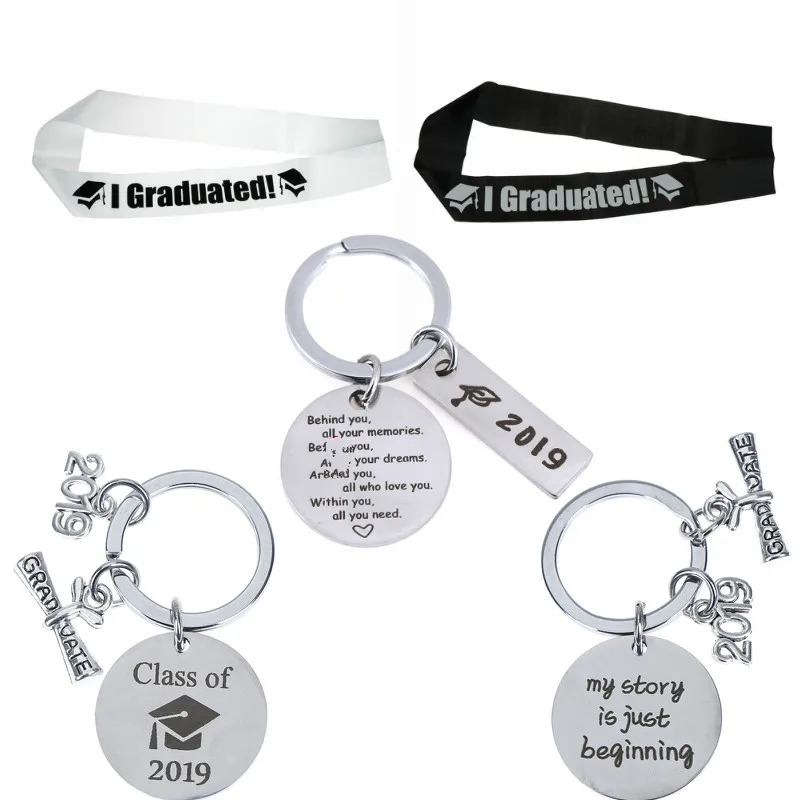 

Black White I Graduated Satin Sash Single Sided Graduate High School Celebration Party Photo booth Props Party Supplies Gift