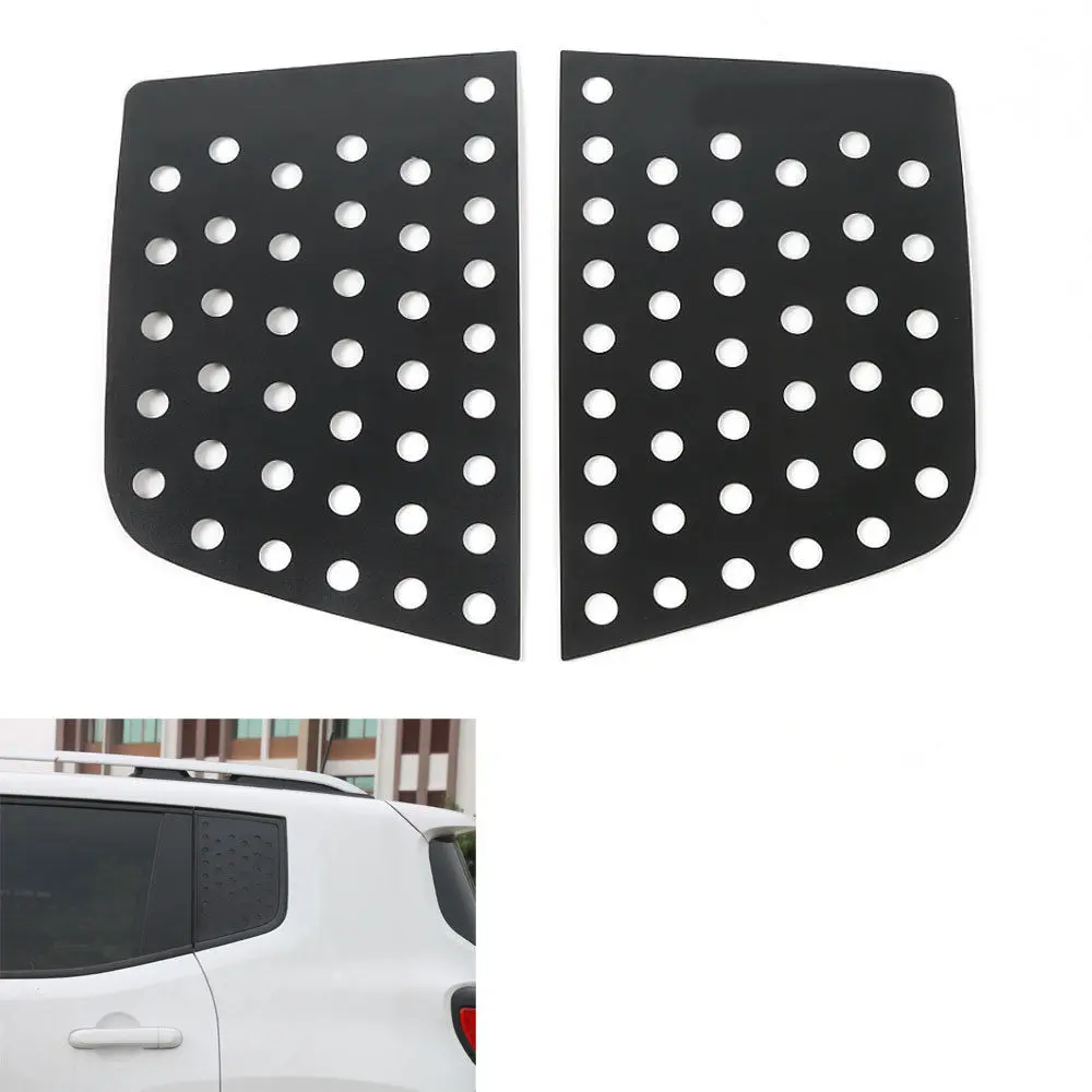 

Black Alumiunium New Car Rear Quarter Window Glass Mask Plate Decal Trim 2pcs/pair For Renegade 2015 2016 Car Styling Car-covers