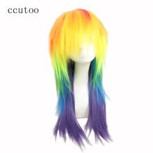 Ccutoo, My Little Pony, радуга, тире, 65 см, цветные длинные кудрявые синтетические волосы, косплей, вечерние парики+ чип, конский хвост