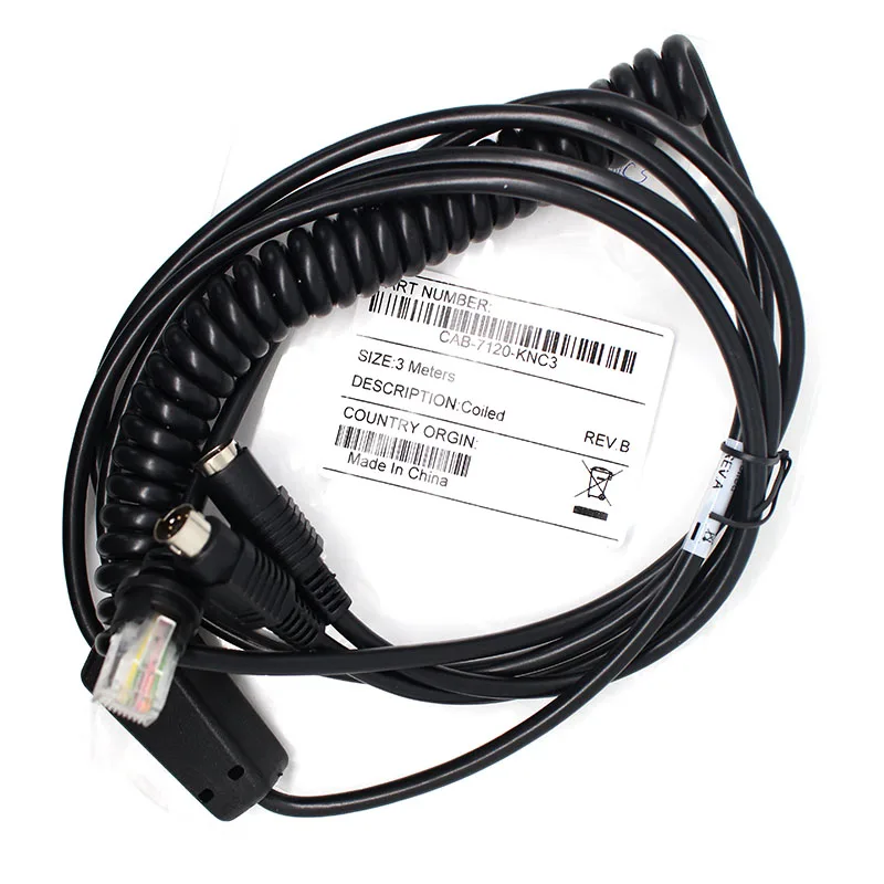 

New 3M PS/2 Keyboard Wedge Coiled Cable For Honeywell MS7120 MS9540 MS5145 MS9520 Barcode Scanner PDA Parts