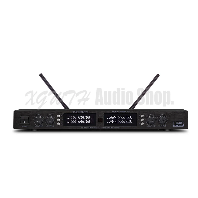 Профессиональная беспроводная сценическая микрофонная система UHF 4x100 канала 4 петличный лацкан беспроводной микрофон с антенной приемника