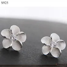 Настоящее чистое Настоящее 925 пробы серебряные серьги гвоздики для женщин хорошее ювелирное изделие цветок кубический циркон женские серьги Bijoux подарок