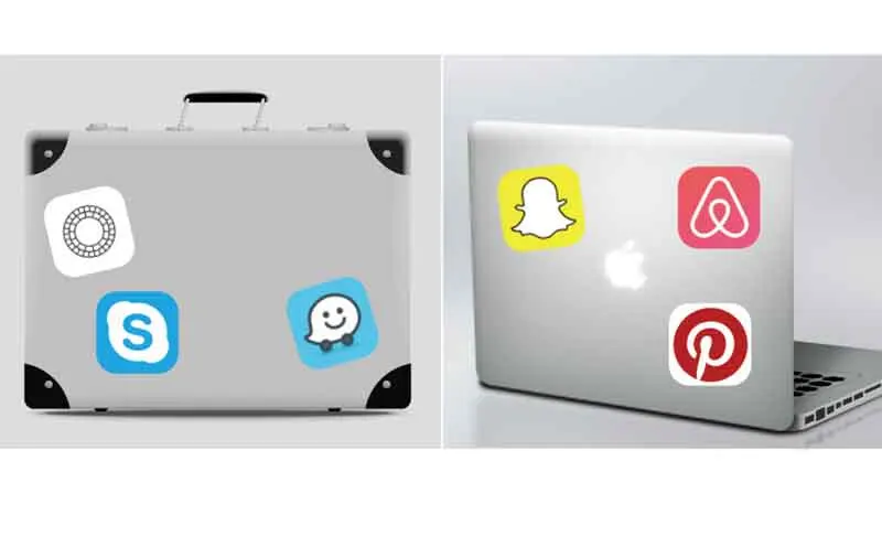 51Pcs App Stickers For Laptop Phone Luggage Bike Motorcycle Mixed Cartoon Pvc Waterproof Sticker (2)