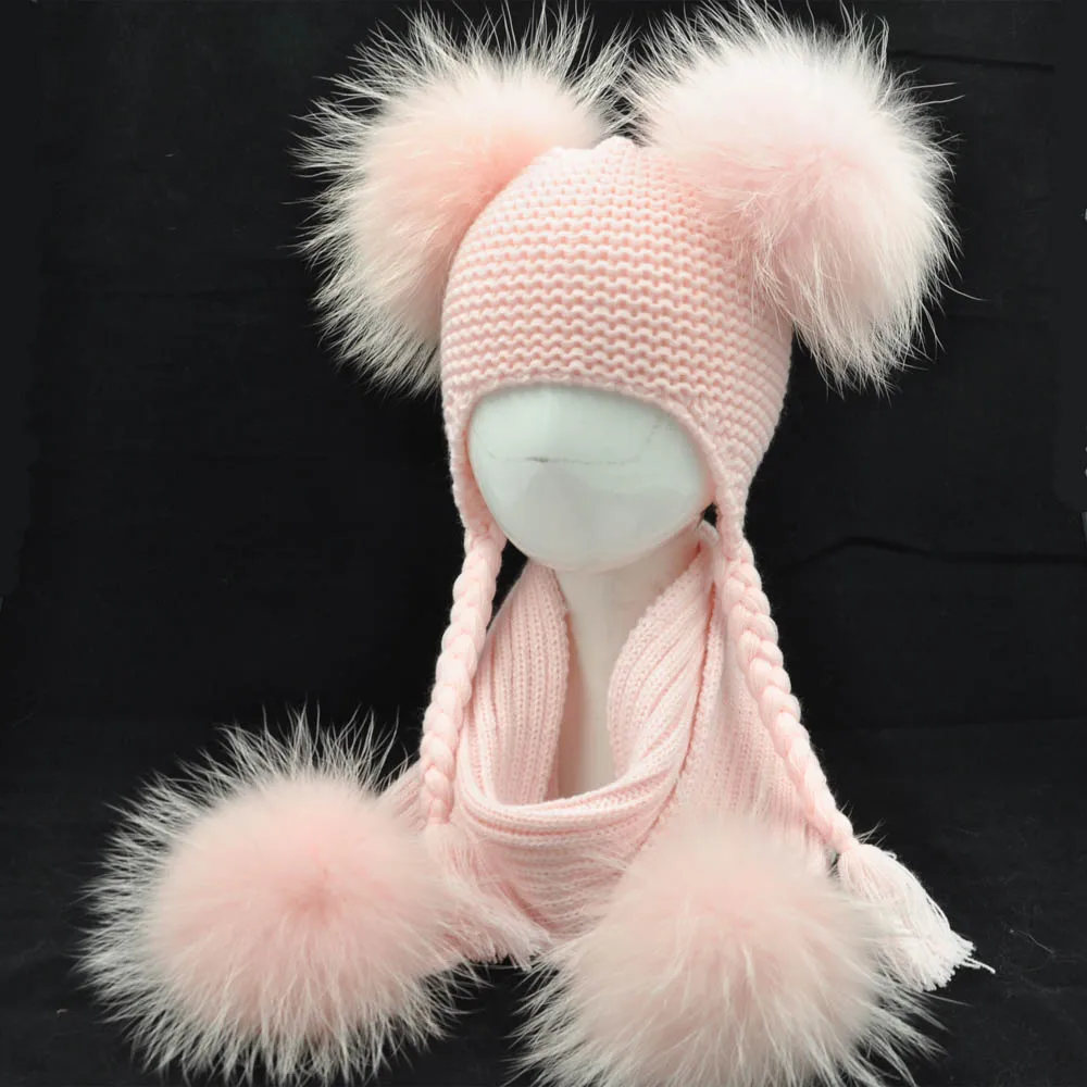 1808049 KNITTED HAT WITH FOX FUR POMPOMS LVCOMEFF (11)