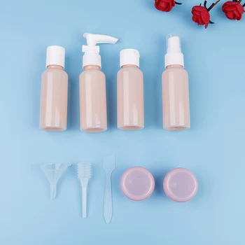 

9pcs/set Portable Flight Travel Size Bottle Pack Shampoo Cream Cosmetics Refilable Bottles Liquid Containers Drop Shipping